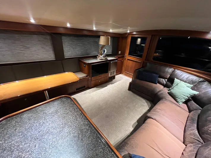 Pre Sail Yacht Photos Pics Luxurious interior of a 2000 Blackwell Carolina Custom yacht with plush seating and elegant decor.