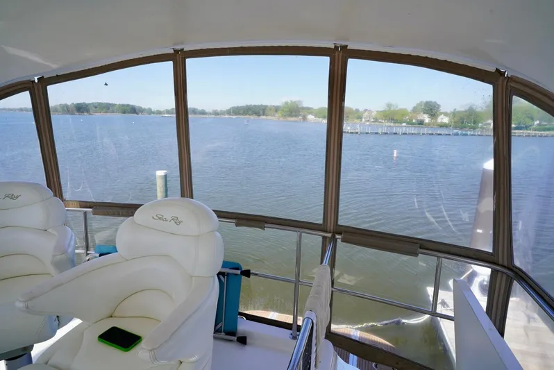 Cheaper II Keep Her Yacht Photos Pics View from the helm of a 2002 Sea Ray 480 Sedan Bridge yacht.