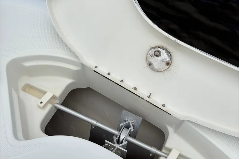 5 O'clock Somewhere Yacht Photos Pics 2007 Hydra-Sports Vector 3300 CC anchor compartment detail.