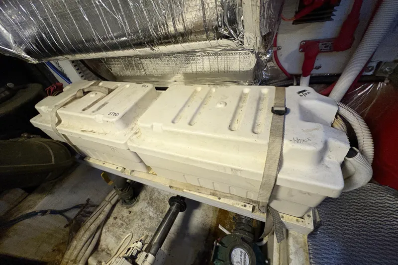 Yacht Photos Pics Battery compartment in a 2002 Carver 506 Motor Yacht engine room.