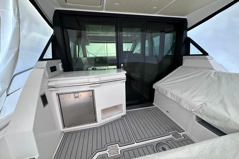  Yacht Photos Pics 2021 Regal 38 XO yacht interior with sleek design and modern amenities.