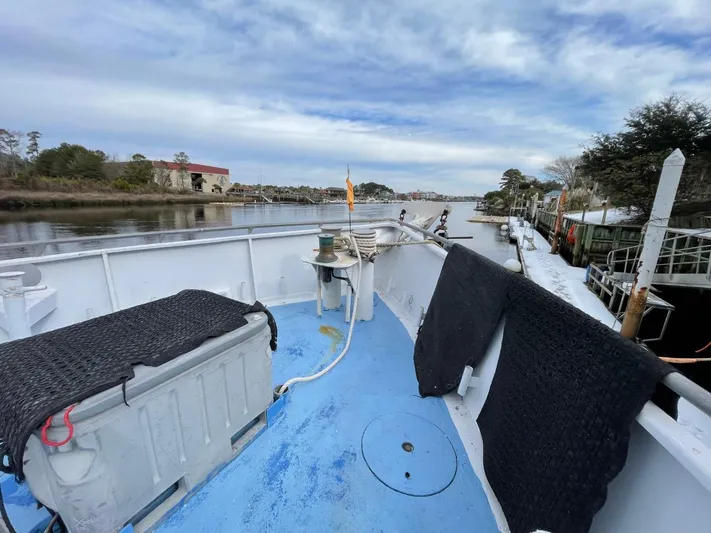 Super Voyager III Yacht Photos Pics 1972 Swiftships Commercial Passenger boat deck with scenic river view.