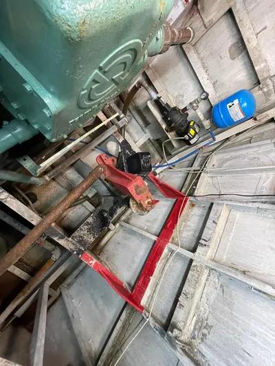 Super Voyager III Yacht Photos Pics Engine room of 1972 Swiftships commercial passenger vessel with visible machinery and equipment.