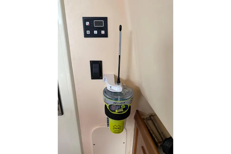  Yacht Photos Pics Control panel and emergency equipment on 2008 Island Packet SP Cruiser yacht.