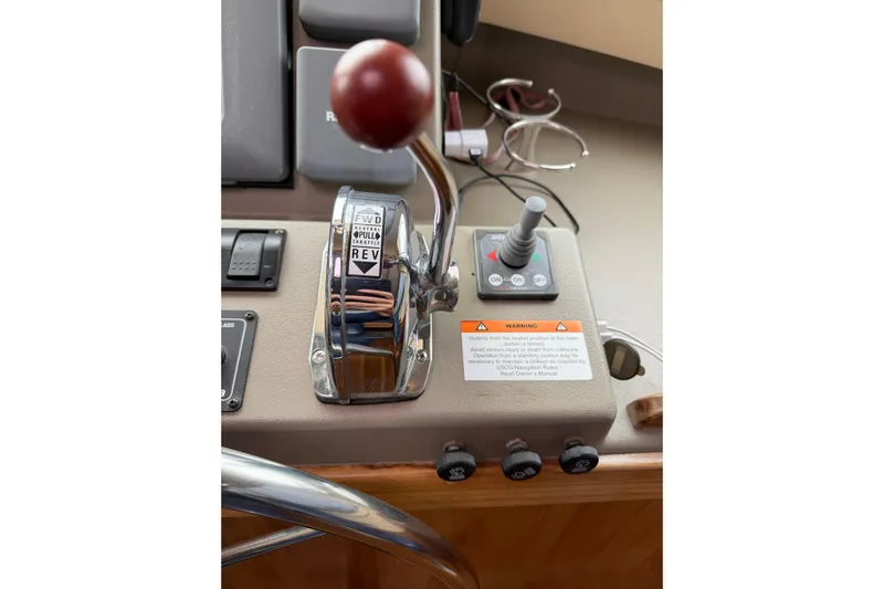  Yacht Photos Pics 2008 Island Packet SP Cruiser control panel with throttle and joystick.