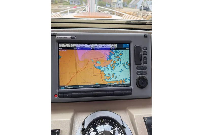  Yacht Photos Pics Navigation system on 2008 Island Packet SP Cruiser displaying nautical chart.