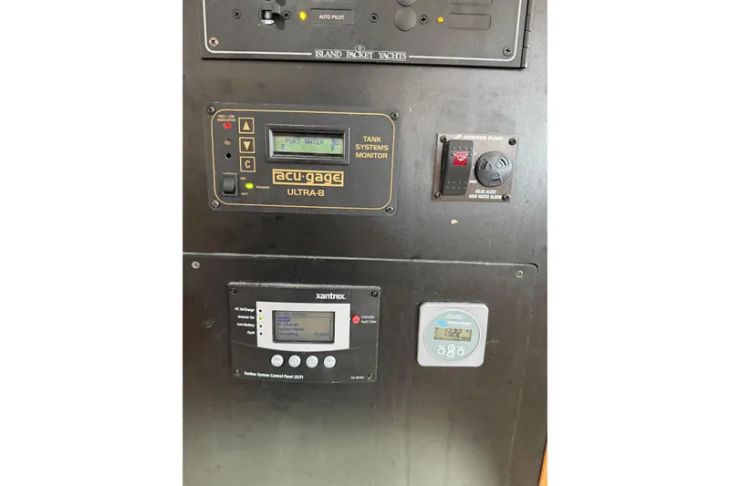  Yacht Photos Pics Control panel of a 2008 Island Packet SP Cruiser with monitoring systems.