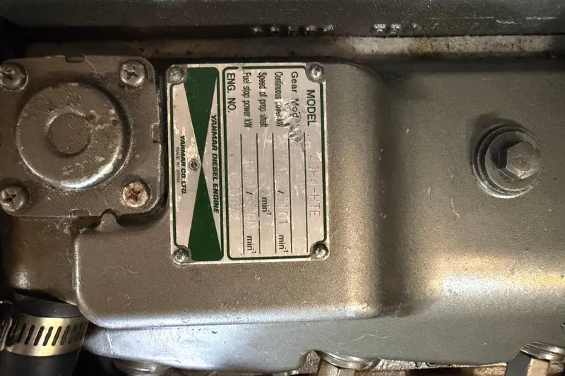  Yacht Photos Pics Yanmar diesel engine plate on 2008 Island Packet SP Cruiser.