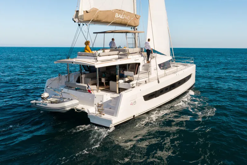 Azurea Yacht Photos Pics Luxury Bali 4.6 catamaran sailing on open sea, 2026 model.