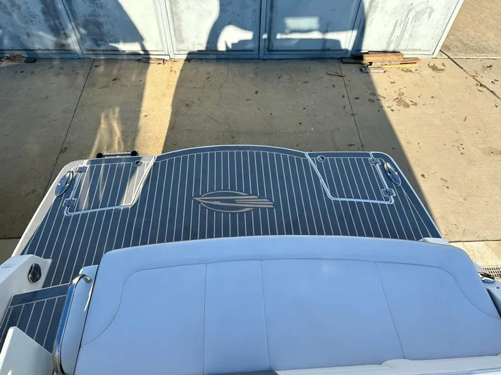  Yacht Photos Pics 2016 Chaparral 337SSX boat deck with sleek design and logo.