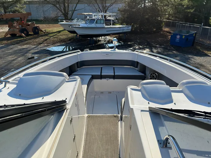  Yacht Photos Pics 2016 Chaparral 337SSX boat interior with seating and dashboard view.