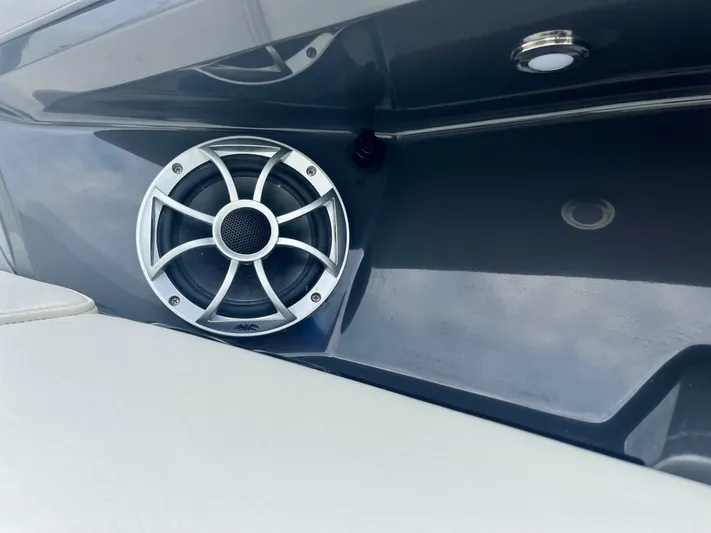  Yacht Photos Pics Speaker on a 2012 Monterey 328 SS boat, featuring sleek design and modern audio system.