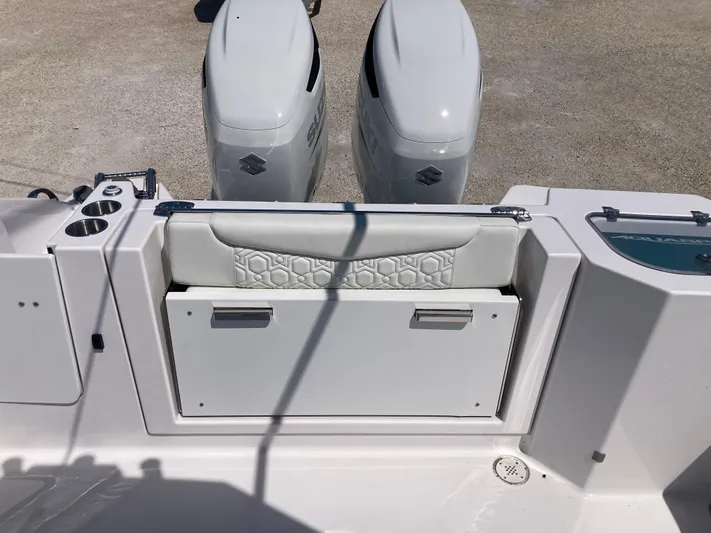  Yacht Photos Pics 2025 Aquasport 28AS boat with dual engines and cushioned seating.