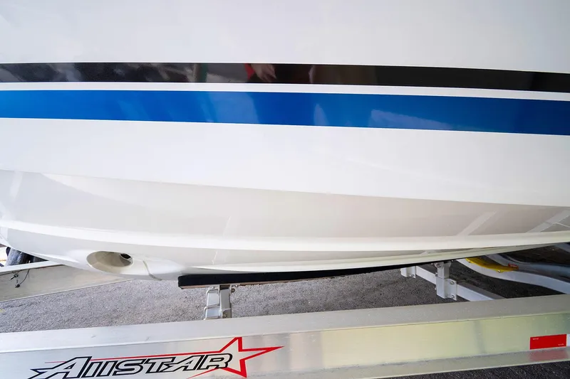  Yacht Photos Pics 2020 Jeanneau Leader 9.0 CC boat hull on Allstar trailer.