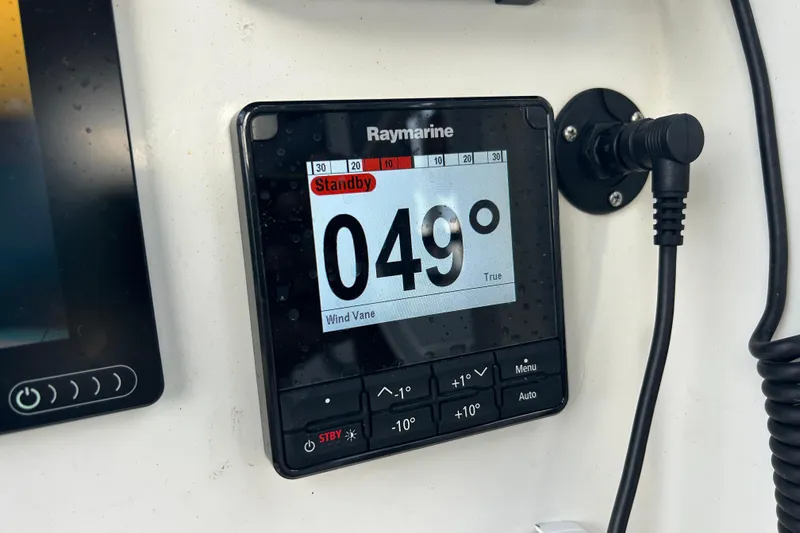 Deiopea Yacht Photos Pics Raymarine display showing 49 degrees on Italia Yachts IY13.98, 2013 model.