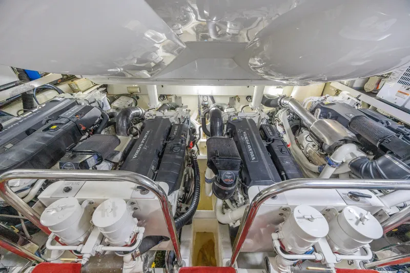  Yacht Photos Pics Engine room of 2010 Lazzara LSX 92 yacht with Volvo Penta engines.