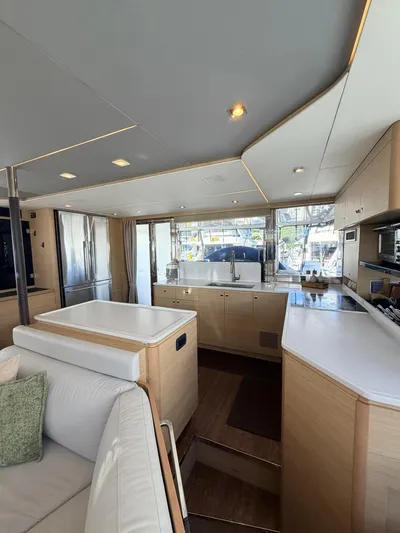 Grace Yacht Photos Pics Interior of Aquila 54 yacht, modern kitchen, 2022 model.