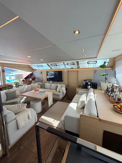Grace Yacht Photos Pics Luxurious interior of a 2022 Aquila 54 yacht.