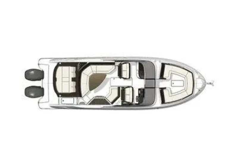  Yacht Photos Pics Top view of 2023 Sea Ray SLX 310 Outboard boat layout.