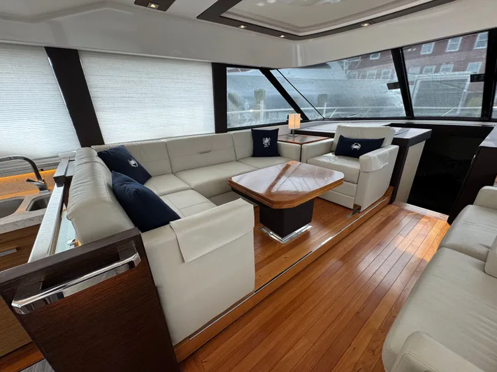 Sea & Ski Yacht Photos Pics Port Side Dining Table and Seating