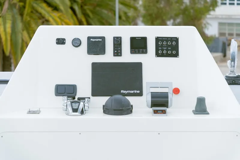  Yacht Photos Pics Control panel of 2025 Squalt Marine CK 80 boat with Raymarine equipment.