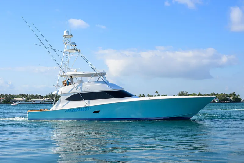 Blu Frog Yacht Photos Pics Viking 82 BLU FROG - Starboard Profile
