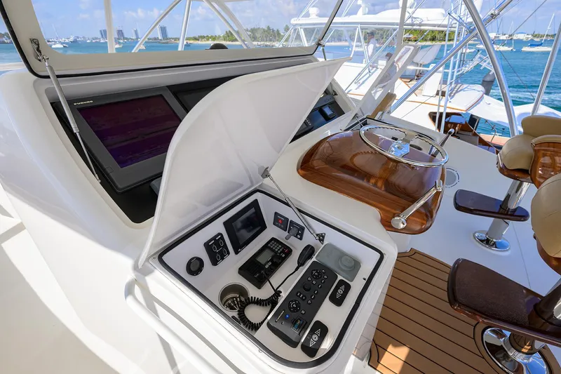 Blu Frog Yacht Photos Pics 2013 Viking 82 BLU FROG -  Port Helm Station