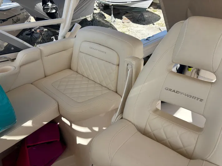  Yacht Photos Pics Interior of Grady-White Express 330 boat, 2023 model.