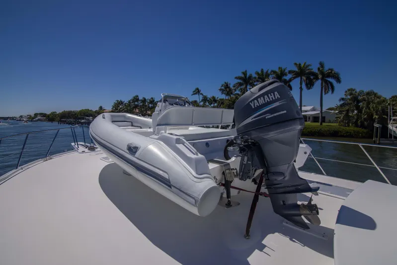 Tamara K Yacht Photos Pics Hatteras 86 TAMARA K - Bow & Tender