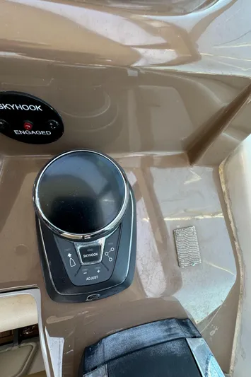  Yacht Photos Pics Control panel of a 2018 Crownline 350 SY boat with Skyhook system engaged.