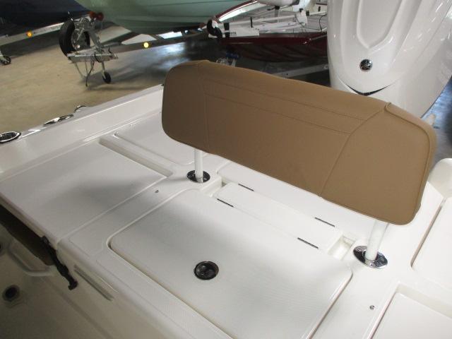 2025 Skeeter SX2550 boat interior with tan seat and white deck.