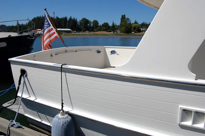 Legacy Yacht Photos Pics 1981 Ocean Alexander 50 Pilothouse yacht docked.
