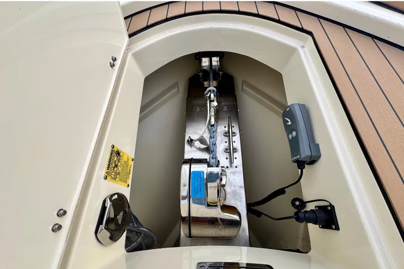 Yacht Photos Pics Anchor compartment of 2021 Chris-Craft Calypso 35.
