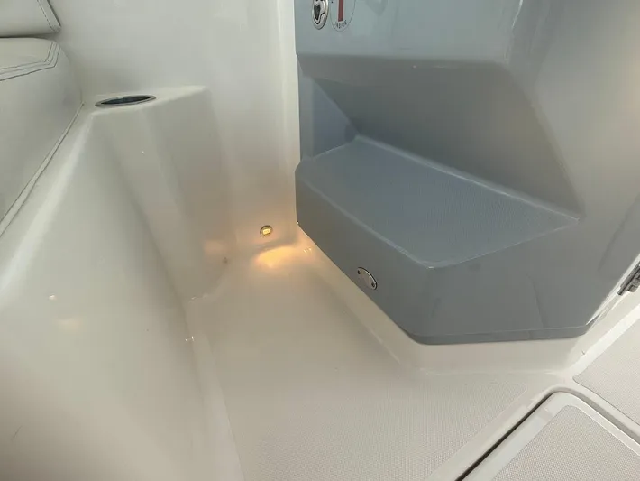  Yacht Photos Pics 2020 Pursuit DC 266 Dual Console interior with step and ambient lighting.