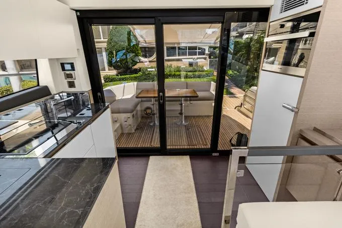 Lucky One Yacht Photos Pics Galley aft to aft deck