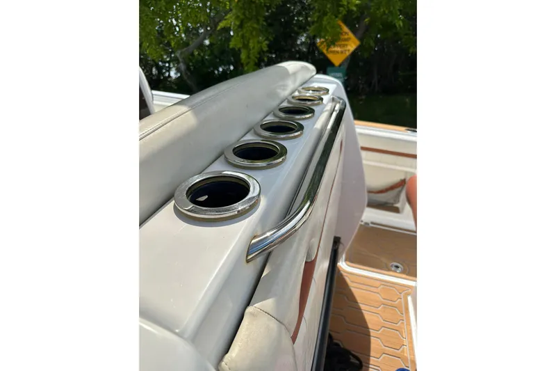  Yacht Photos Pics 2015 Nor-Tech 390 Sport Center Console boat interior with cup holders and seating.