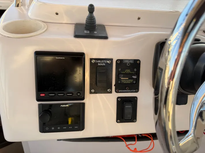 Genau II Yacht Photos Pics Control panel of a 2004 Grady-White Express 330 boat.