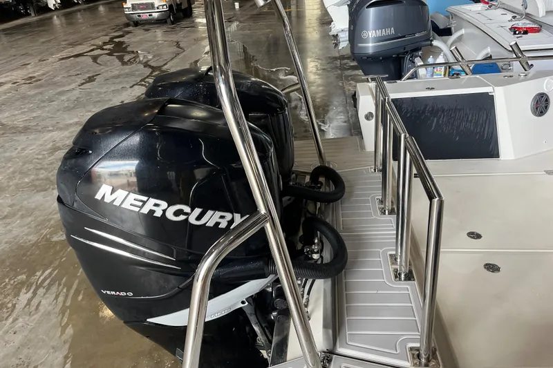 Special !! Call For Details! Yacht Photos Pics 2018 Axopar 370 SUN TOP with Mercury outboard engines in marina setting.