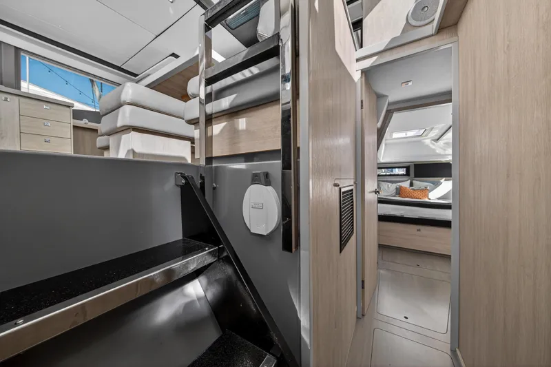  Yacht Photos Pics Interior of 2019 Leopard 45 yacht featuring modern design and comfortable living spaces.