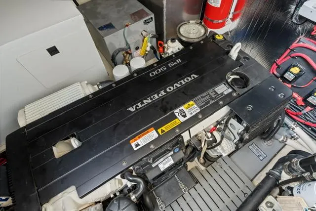 Horizen Yacht Photos Pics Engine room of 2017 Regal 42 Grande Coupe with Volvo Penta IPS 500 engine.