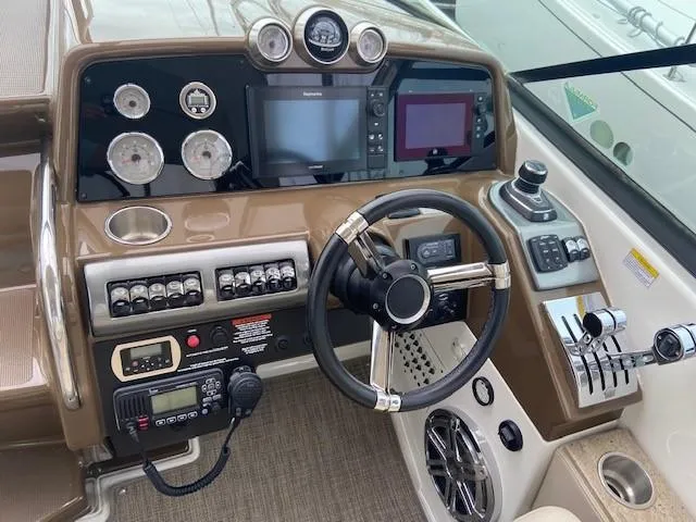  Yacht Photos Pics 2017 Formula 350 Sun Sport helm with advanced navigation and control systems.