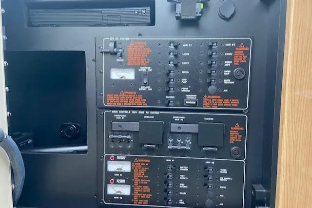  Yacht Photos Pics Control panel of a 2017 Formula 350 Sun Sport boat.