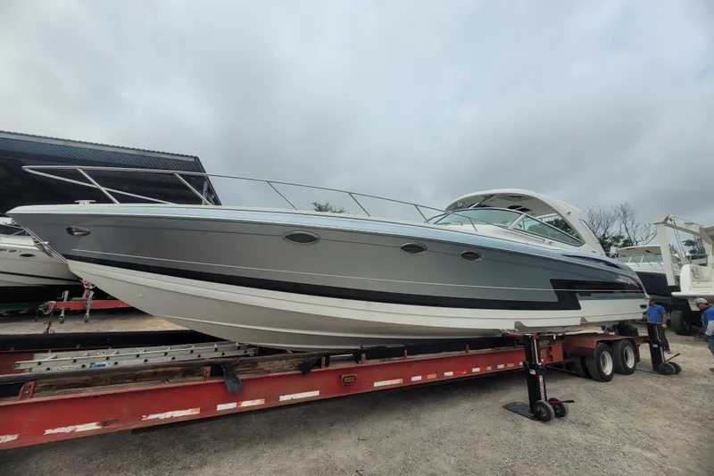 Double Double Yacht Photos Pics 2019 Formula 400 Super Sport boat on trailer, ready for transport.