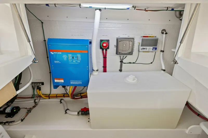  Yacht Photos Pics Electrical system and components inside a 2025 MJM 35 boat.