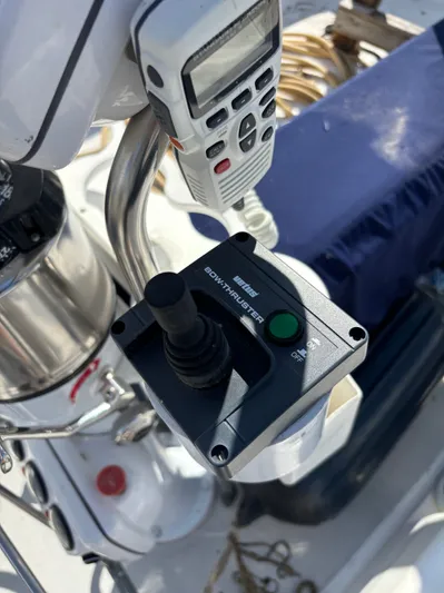 Renaissance Yacht Photos Pics Control panel and radio on a 2000 Catalina 380 sailboat deck.