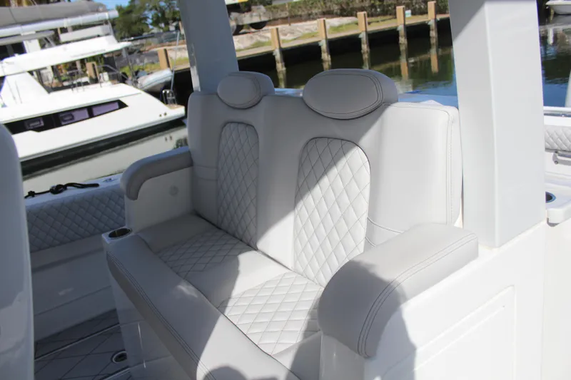  Yacht Photos Pics Luxurious seating in HCB 42 Lujo boat, 2023 model.