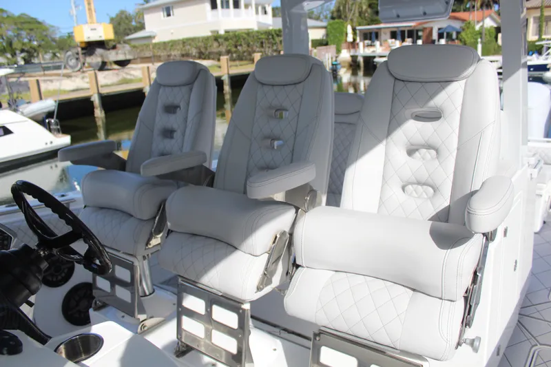  Yacht Photos Pics Luxurious seating in HCB 42 Lujo boat, 2023 model.