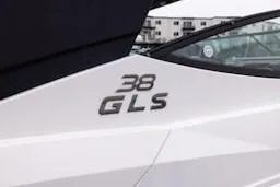 True Yacht Photos Pics 2020 Cruisers Yachts 38 GLS logo on sleek white hull.