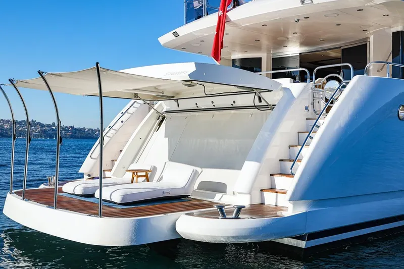 Frivolous Yacht Photos Pics Luxurious 2009 Sunseeker 34 Metre Yacht with sun deck and elegant design.