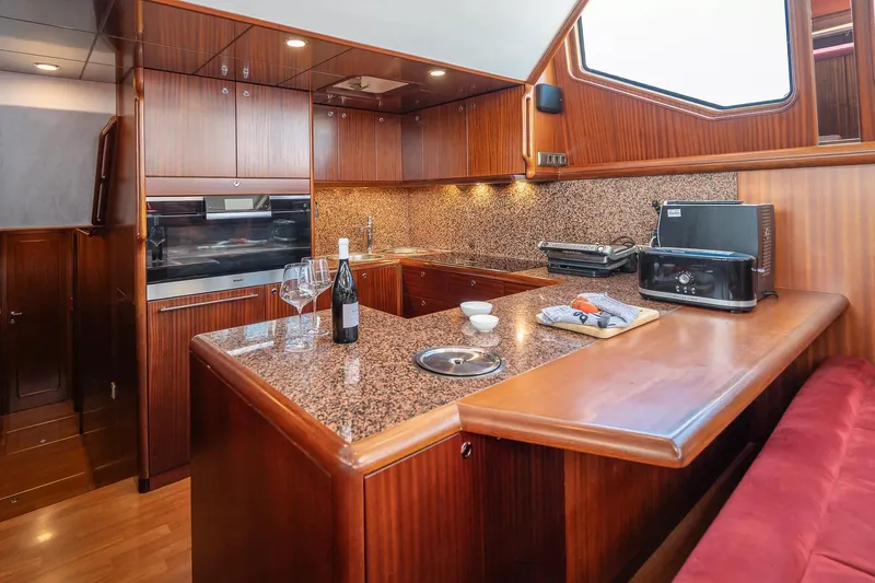 Playmobil Yacht Photos Pics Luxurious kitchen interior of 1990 One Off Brandst&auml;tter 31m Motor Sailor yacht.
